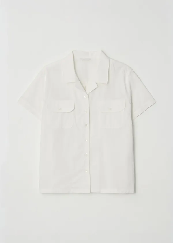 open collar half shirts-ivory