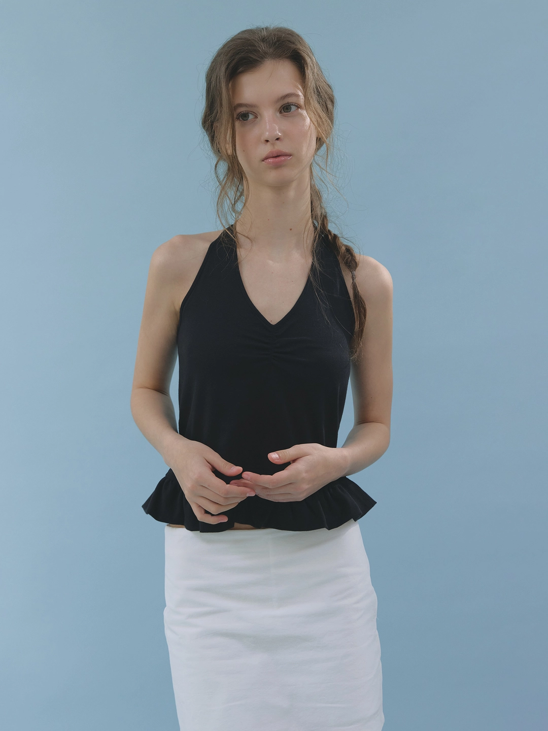헤더먼트 flare halter top (black) 상품 이미지 1
