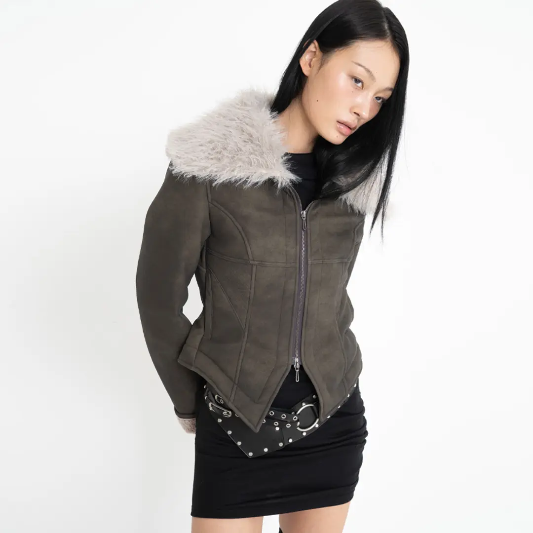 2000아카이브 ALEX FUR MUSTANG JACKET (KHAKI) 상품 이미지 3