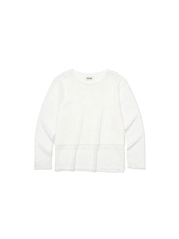 Lace Layered Long-Sleeved Top Ivory_F253TS06