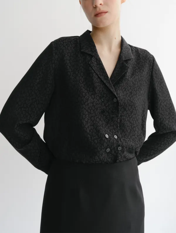 Jacquard Leopard Shirt (Black)