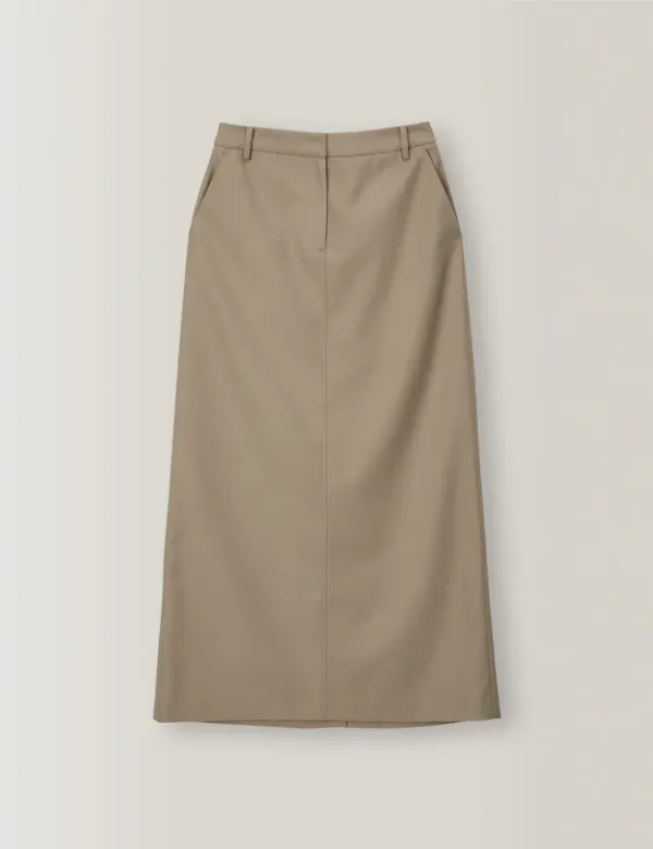 Maxi H Line Skirt (Mocha Beige)