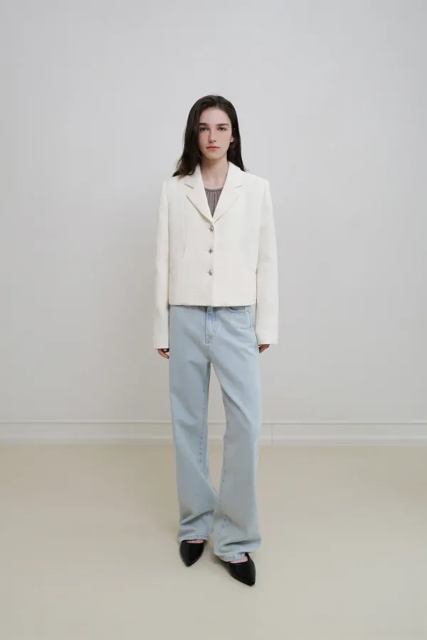 Besette tweed jacket (ivory)