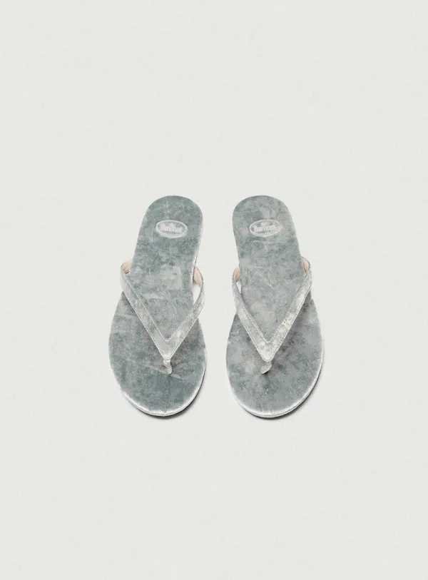 Belua Velvet Flip-Flops_Grey