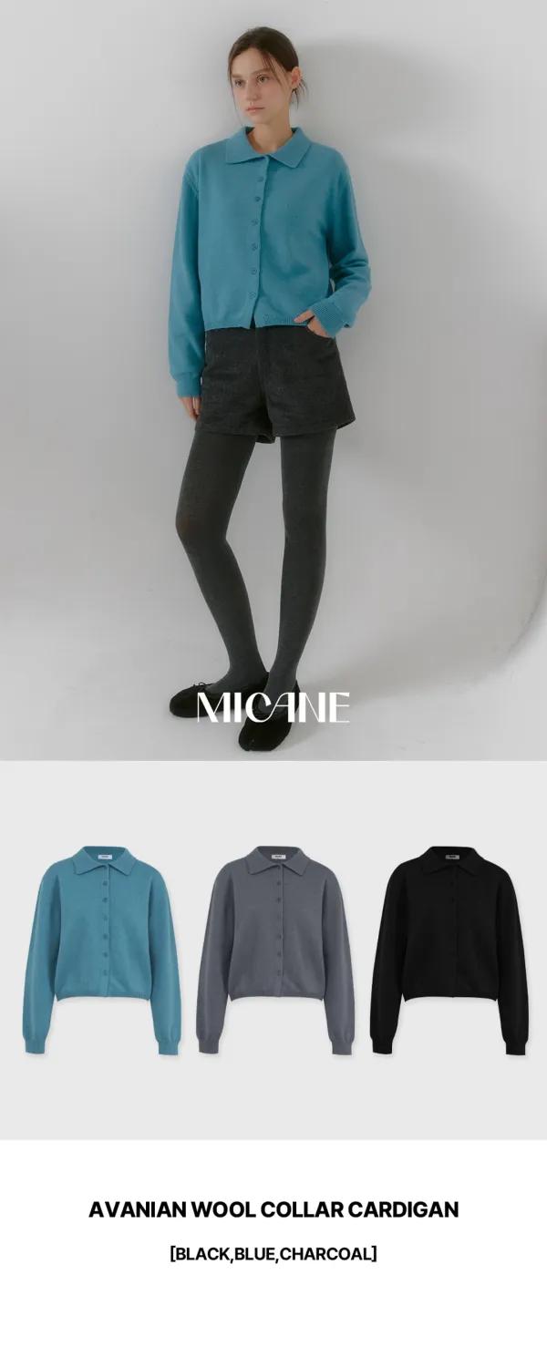 [44-120] Avanian Wool Collar Cardigan 아바니안 울 카라 가디건 (겨울-가을-데일리룩-출근룩-오피스룩-베이직-심플-기본가디건-긴팔가디건-울-루즈핏-간절기아우터-카라가디건-자체제작)
