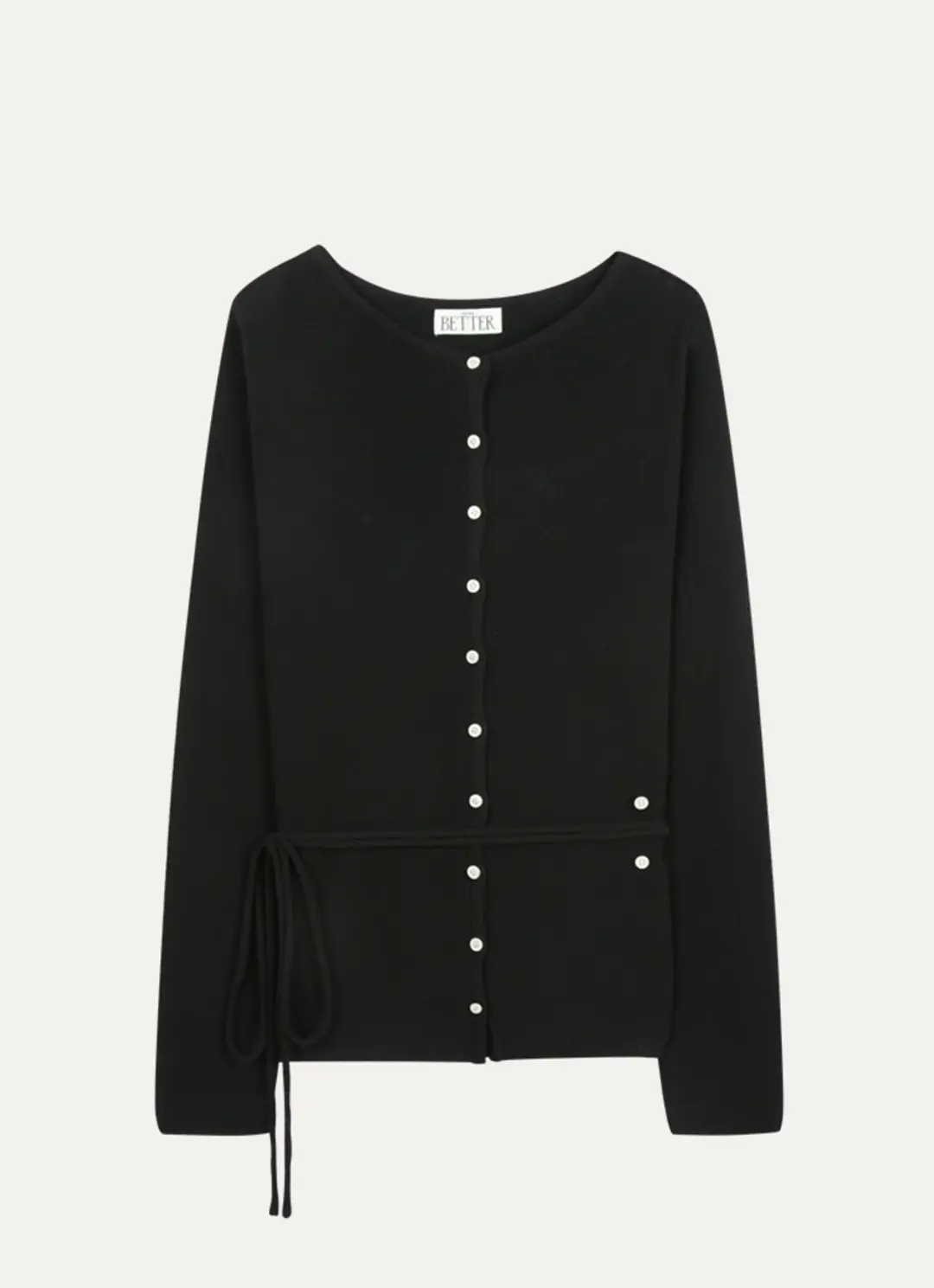 노운베러 Side button point strap cardigan_Black 상품 이미지 3