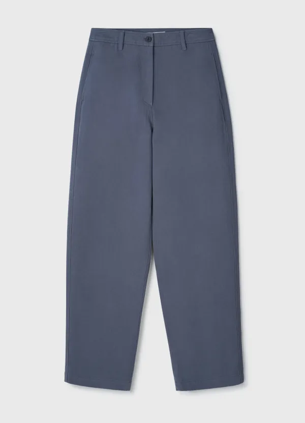 Curve Cotton Pants / Blue Gray