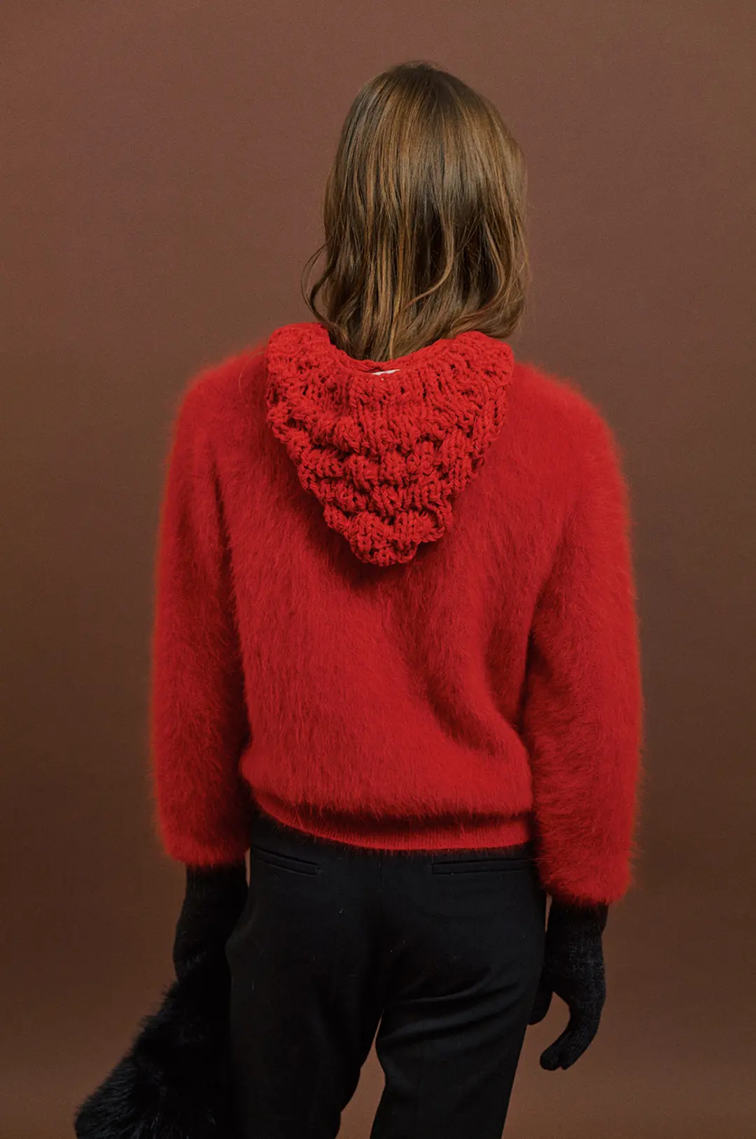 엘오61 [EXCLUSIVE] Hand Knitted Bonnet in Red 상품 이미지 2