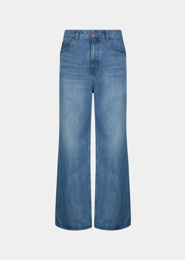 W STRAIGHT FLARED JEANS - BLUE