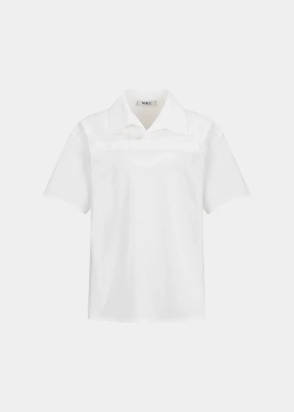 W OPEN COLLAR SHIRT - WHITE