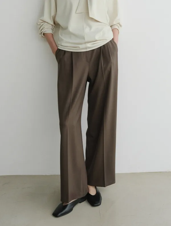 FW Wide Tuck Pants (Taupe)