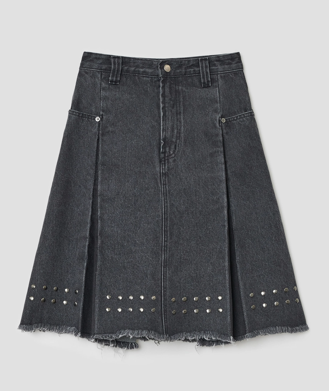 타입서비스 Stud Denim Panel Skirt [Black] 상품 이미지 1