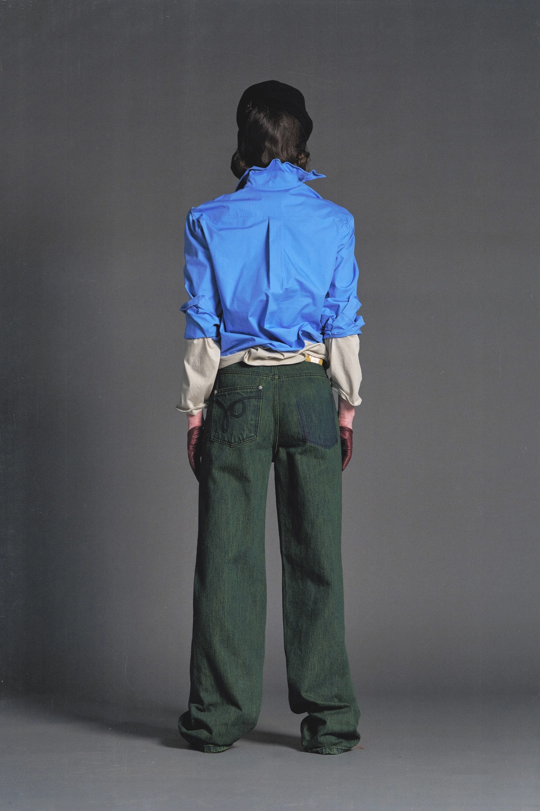 푸쉬버튼 PF26 BLACK GREEN WASHED REGULAR DENIM PANTS 상품 이미지 3