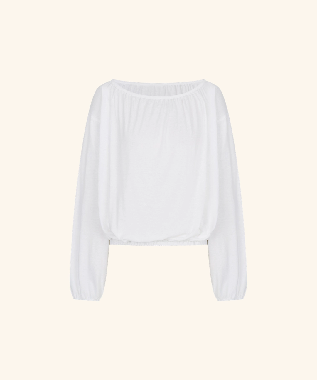 레터프롬문 Softy Boat Neck Banded T-Shirt (Ivory) 상품 이미지 1