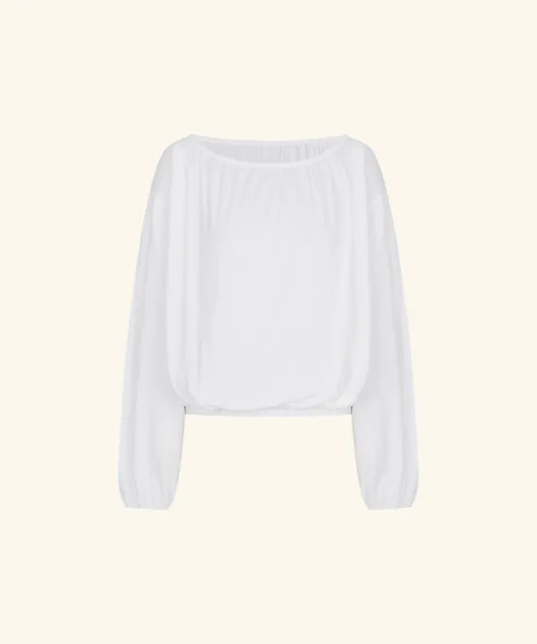 Softy Boat Neck Banded T-Shirt (Ivory)