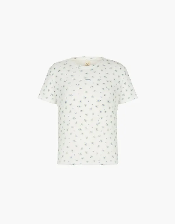 flower waffle t-shirt - ivory