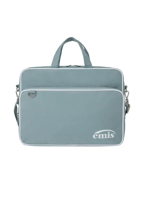 NYLON ZIP-POCKET MESSENGER BAG-SKY BLUE