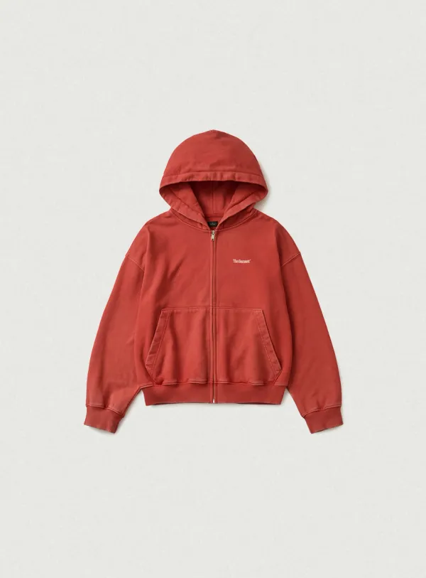 Sun-Faded Zip-Up Hoodie_Washed Red