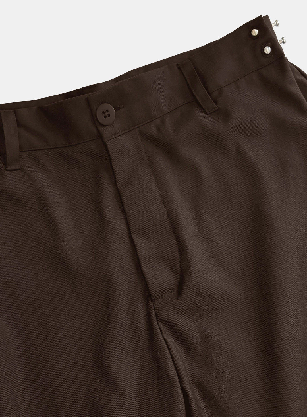 배드블러드 [w-pts26-081] 712 Spina Rivet Wide Slacks - Brown 상품 이미지 3