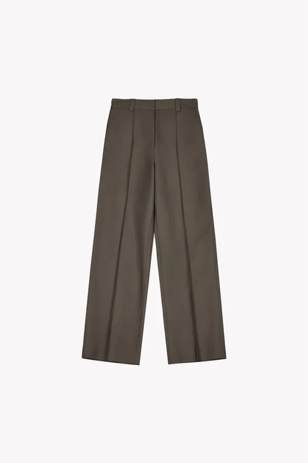 Leni Side tap Pintuck Pants (Brown)