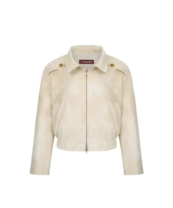 Suede blouson ivory