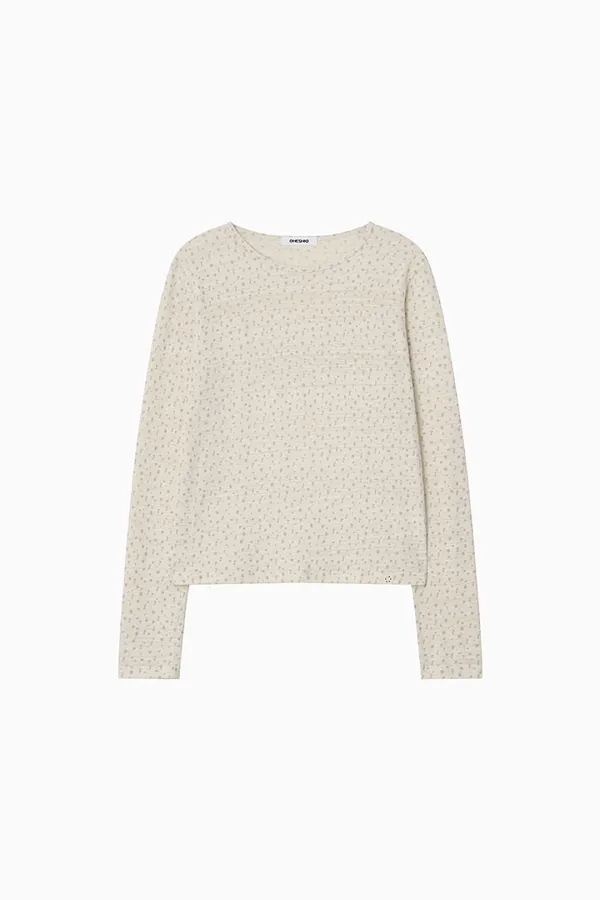 KEY PATTERNED LONG SLEEVE, IVORY