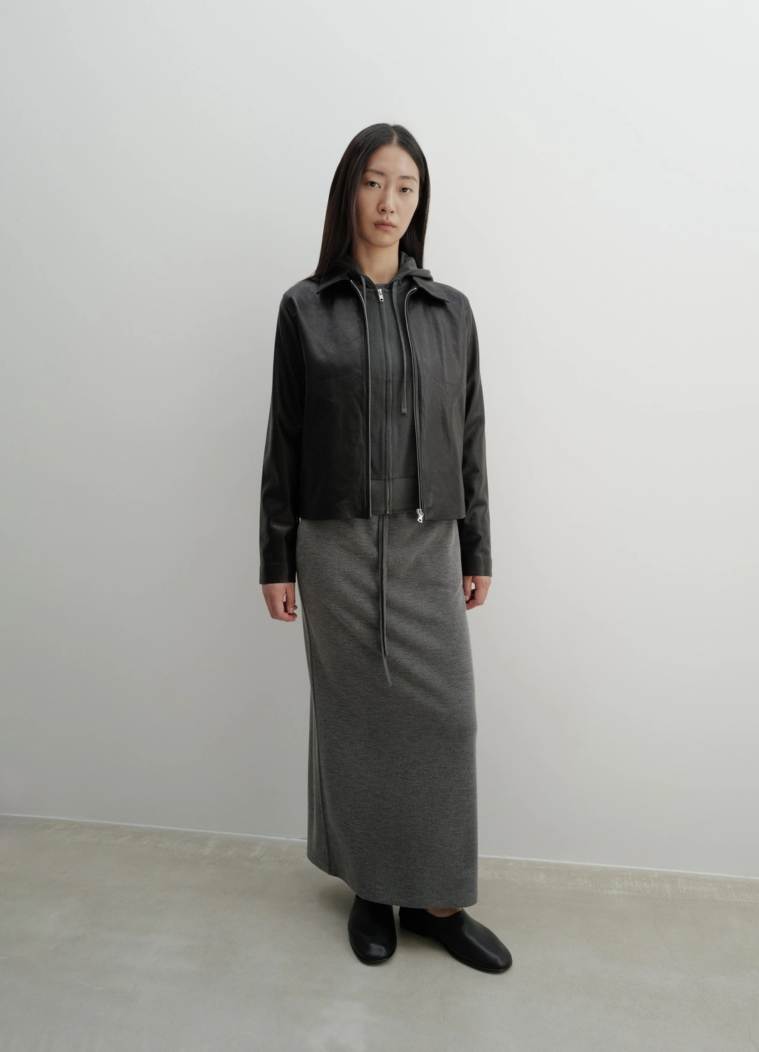 렉스핑거마르쉐 Lambskin Zip-Up Jacket / Black 상품 이미지 1
