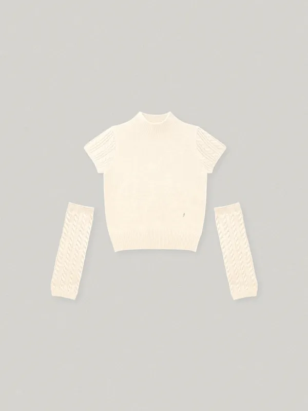 URBAN HALF NECK HAND WARMER KNIT (IVORY)