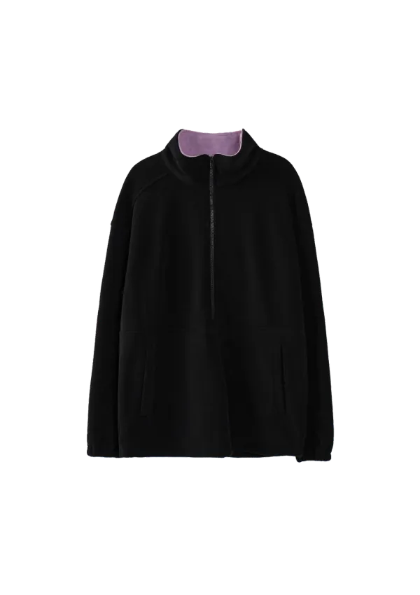Mused Fluffy Fleece Anorak - Black