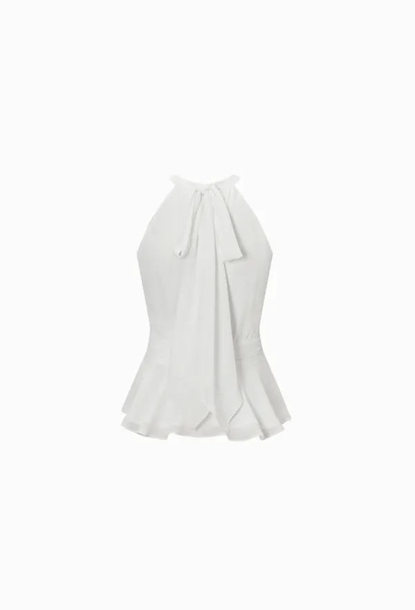 Isabel Halter-neck Blouse (Ivory)
