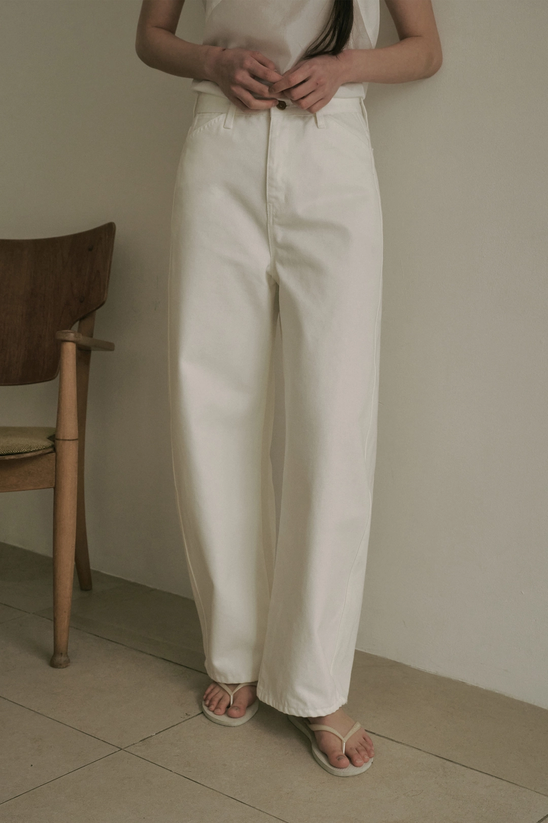 세이지먼트 COTAN CURVED COTTON PANTS_WHITE 상품 이미지 2