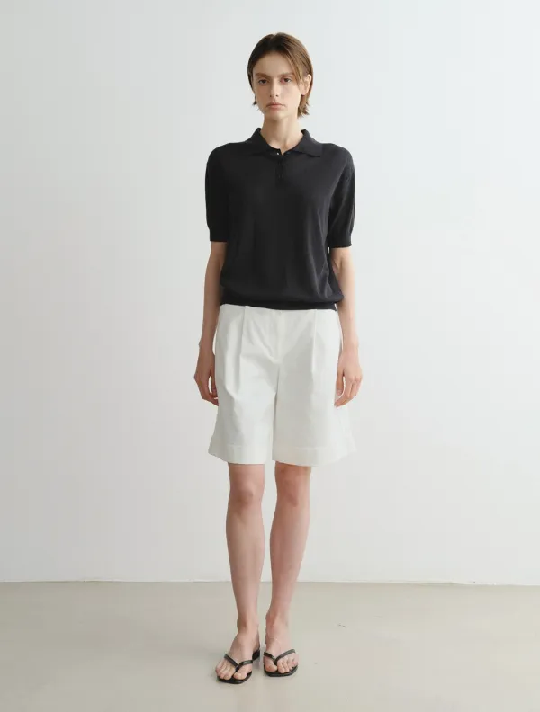 Collar Knit Top (Black)
