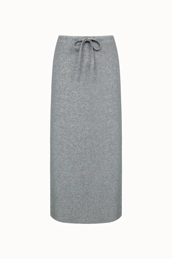 [3차 리오더]Jersey String Maxi Skirt[LMBFSUSK416]-Grey Melange