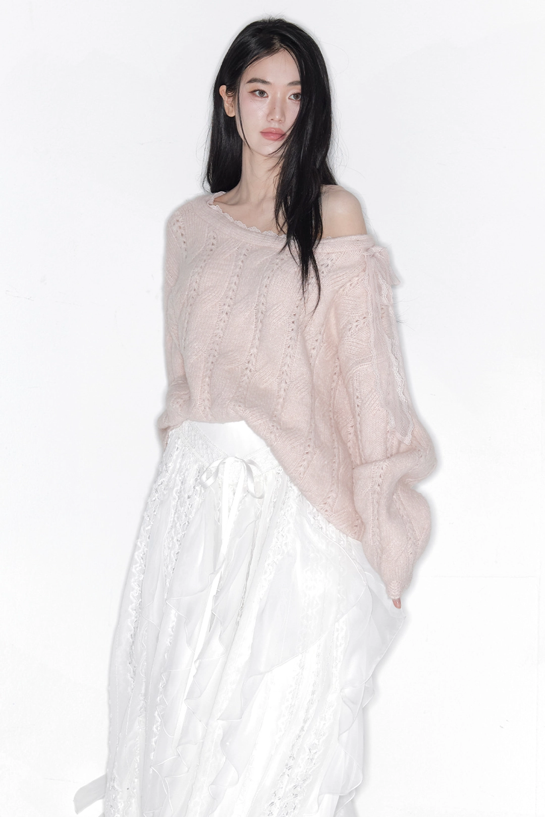 더티스 [3차]SOFT VEIL OFF SHOULDER KNIT_TT6S302PK 상품 이미지 2