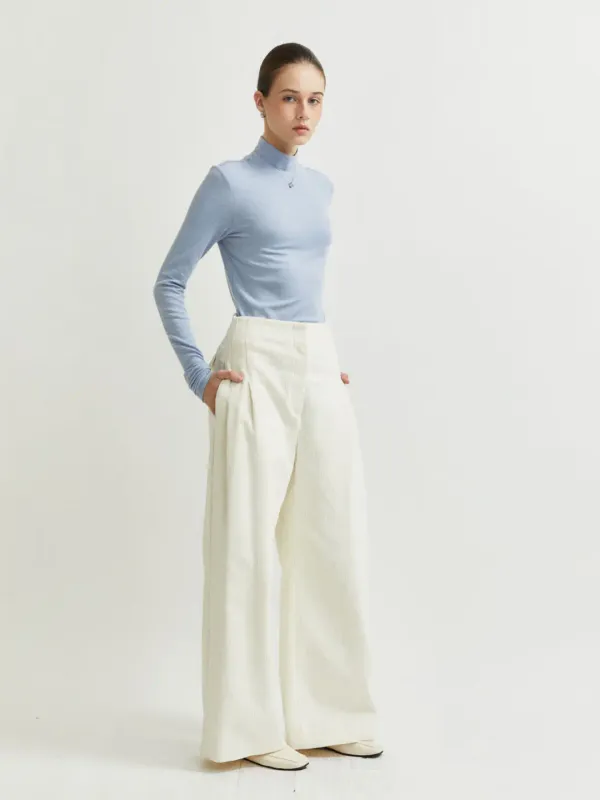 [5th] SIENNA Wool-Blend Turtleneck Top_Blue