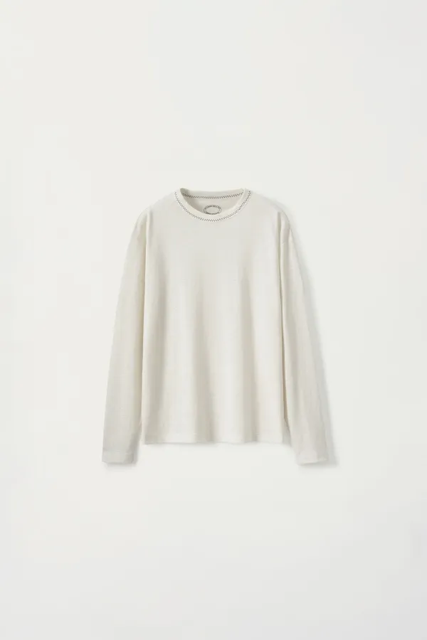 3RD / Coast linen long t-shirt (White)