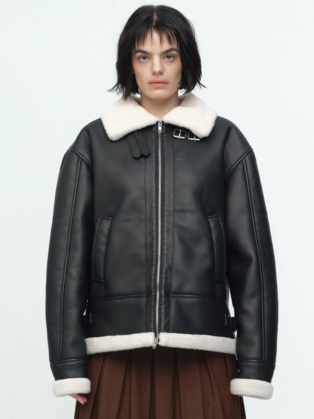 밀로 우먼 Washed Vegan Leather Mustang [Black] 상품 이미지 1