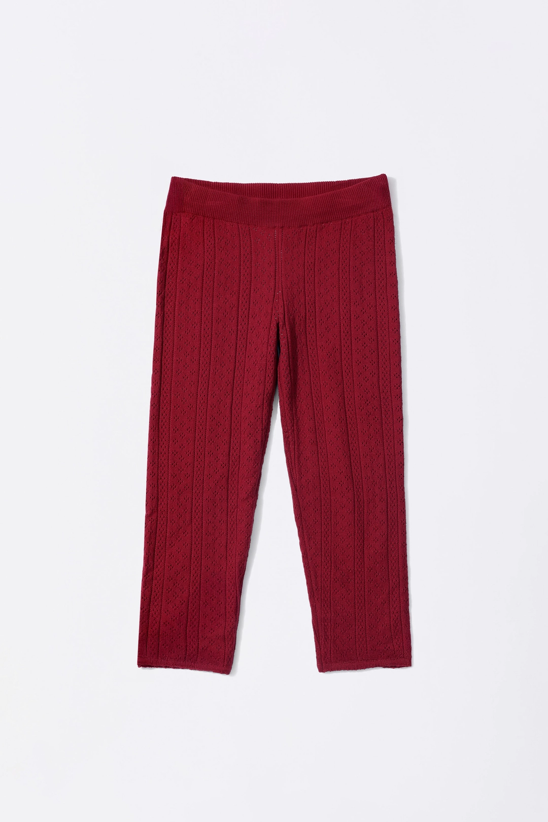 스컬프터 Eyelet Knit Capri Pants Red 상품 이미지 1