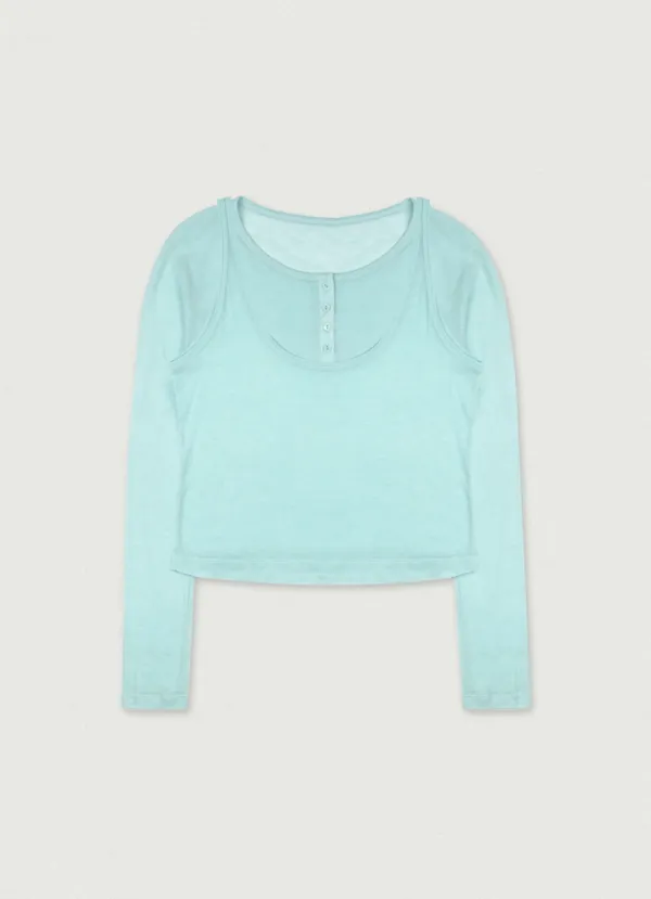 Henley Layered Top [mint]