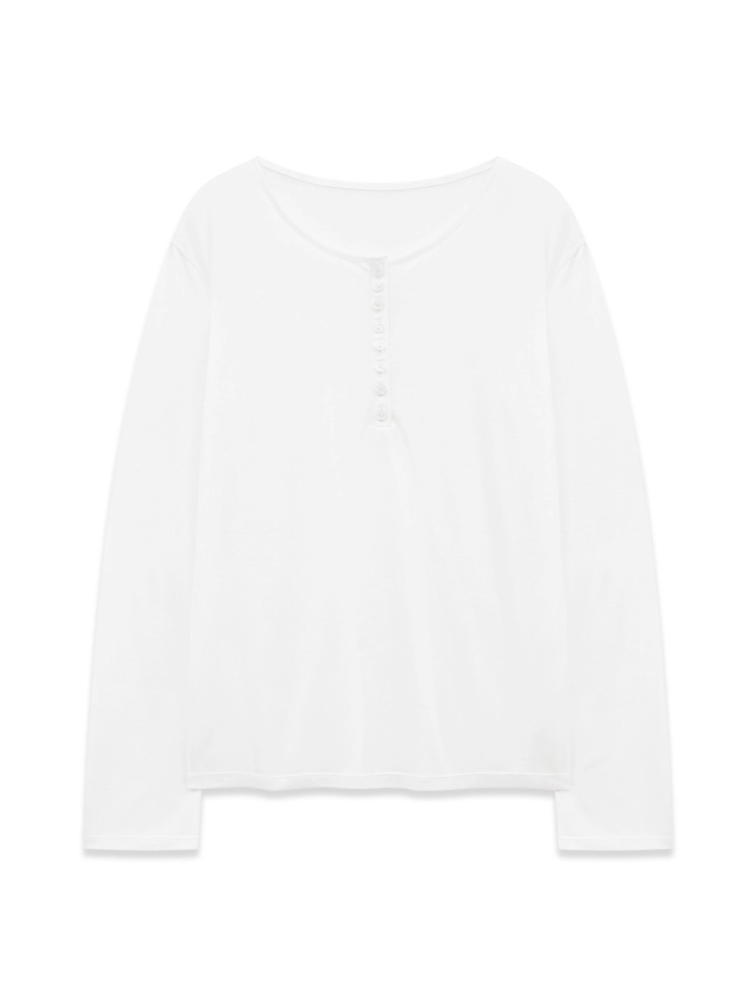 마가린핑거스 HENRY NECK LONG SLEEVE TOP (WHITE) 상품 이미지 1