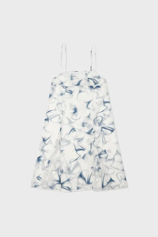 Print Sleeveless Dress_Ivory