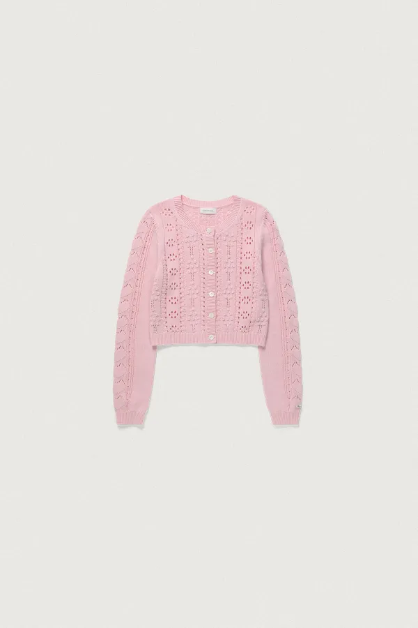 BLOOM CROCHAT CARDIGAN [PINK]