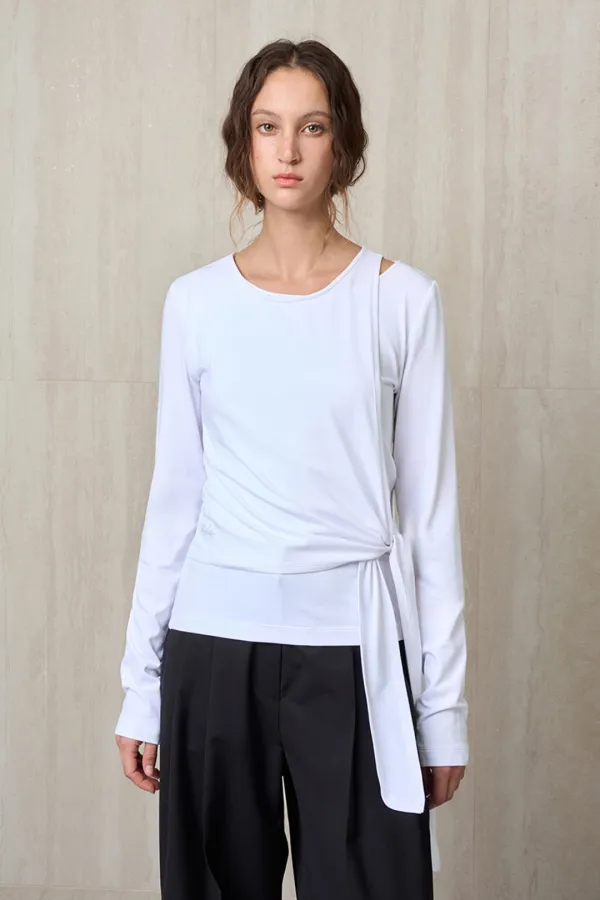 SIDE-TIE LAYERED TOP WHITE