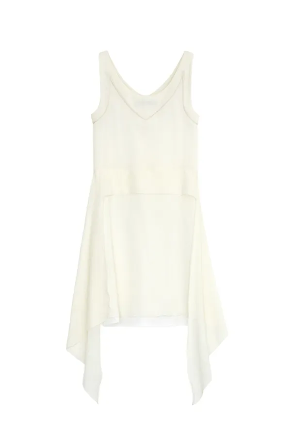 SOFT GAUZE LAYERED ONE-PIECE, IVORY