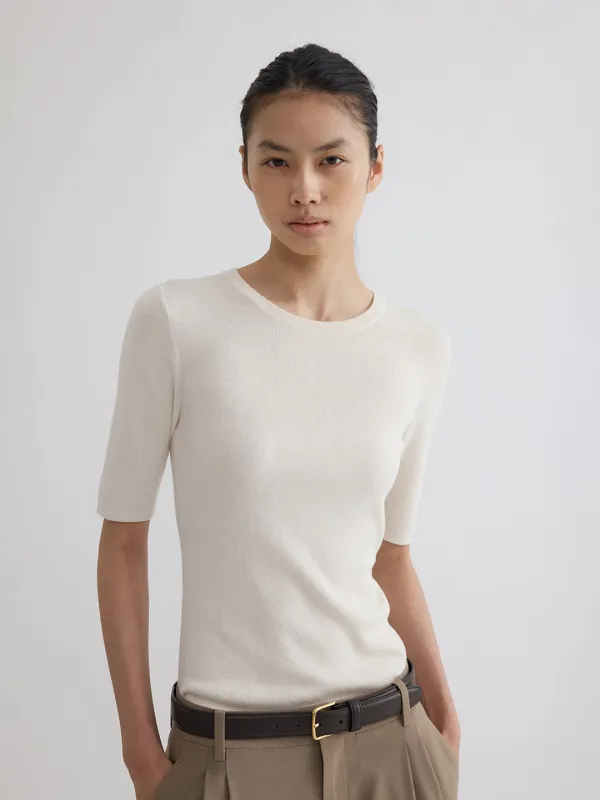 Siloa silk cash half sleeve KN