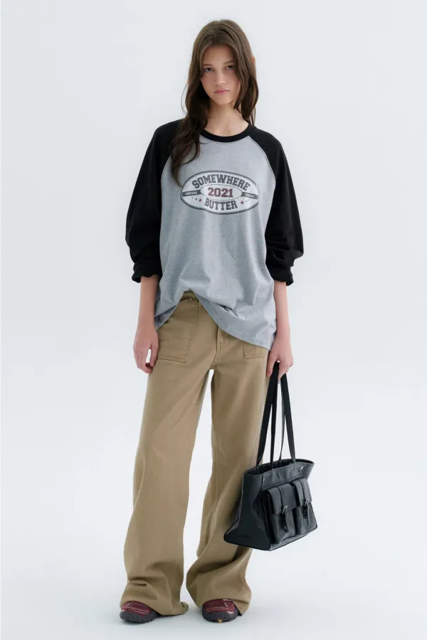 9.30 출고 Leo Raglan Long Top - Grey(Black)