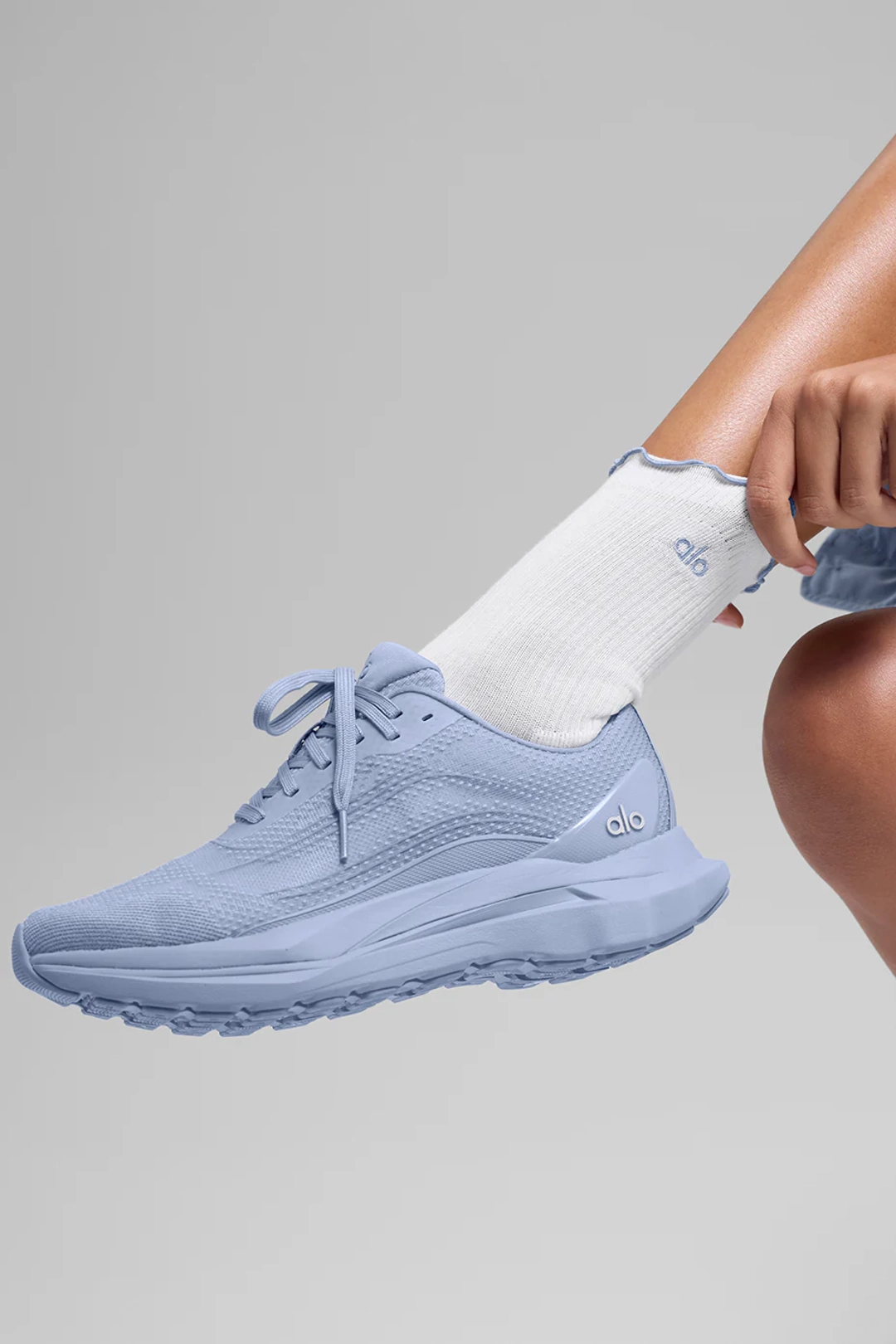 알로요가 Women's Lettuce Edge Sock - White/Winter Frost 상품 이미지 2