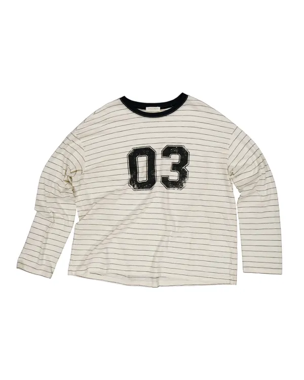 [online exclusive]F deg striped t-shirt (ivory)