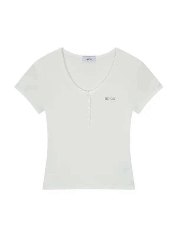 EVER BUTTON TEE / WHITE