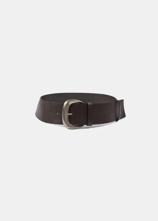 WIDE LEATHER BELT (BROWN)